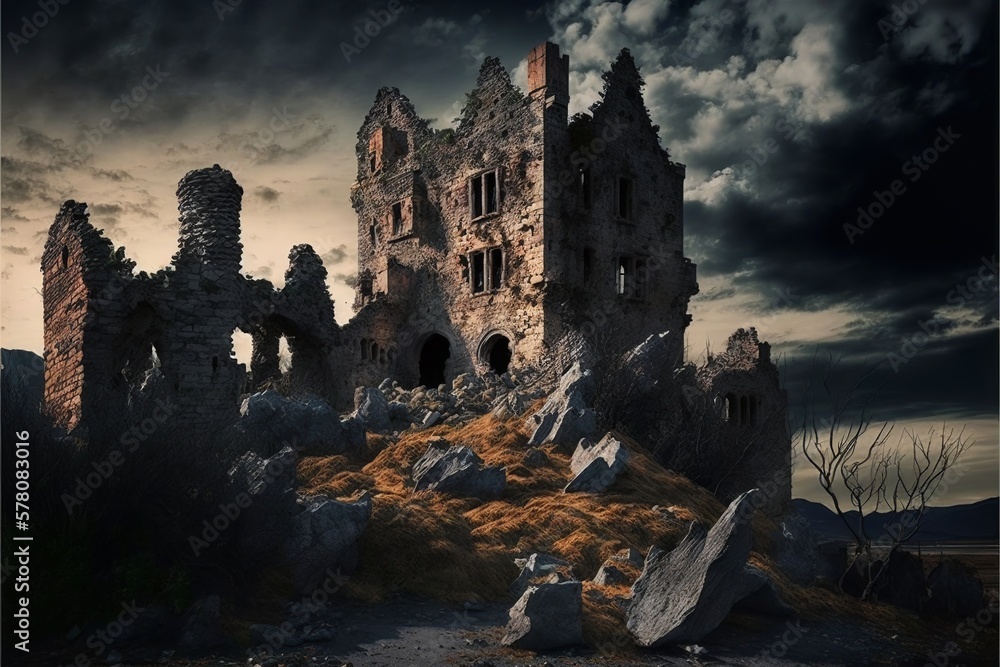 Abandoned Derelict Castle Consumed by the Passing of Time
