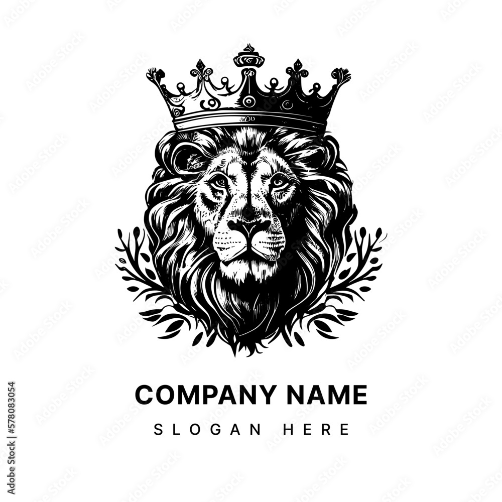 Lion Head logo Tribal Tattoo illustration for Courage and Leadership Roar with Confidence
