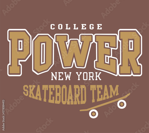 Vector illustration on the theme of skateboarding and skateboard in New York City.