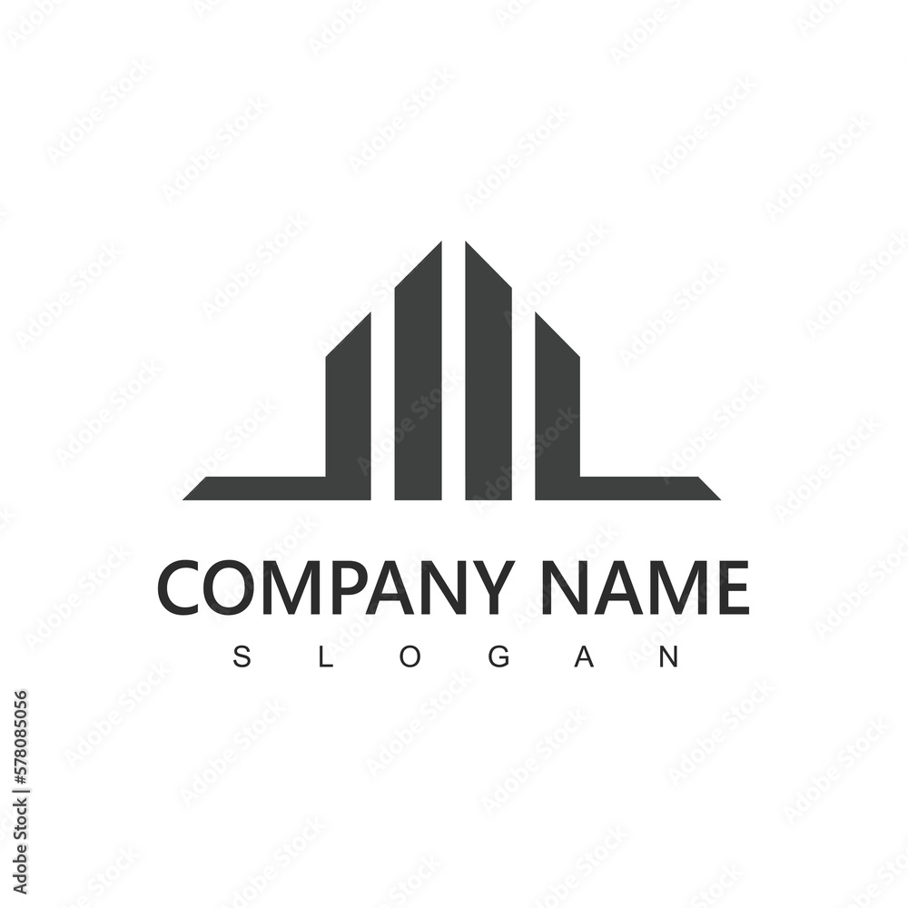 Real Estate Logo, Home Design Illustration