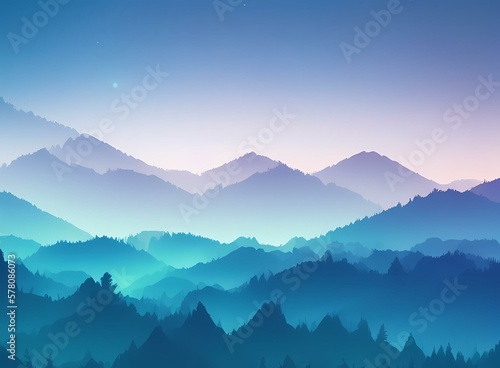 mountains in the fog © LikotoArtworks