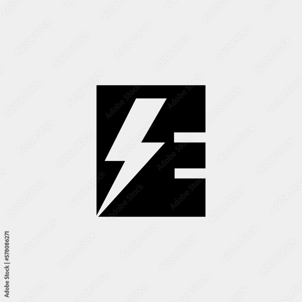 E Letter Logo With Lightning Thunder Bolt Vector Design. Electric Bolt Letter E Logo Vector Illustration. E Letter Logo With Lightning Thunder Bolt Vector Design. Electric Bolt Letter E Logo Vector Illustration.