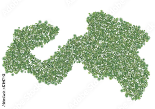 Realistic grass isolated on transparent background. 3d rendering - illustration