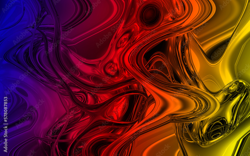 Hot flame Abstract vibrant neon fluid free distorted dynamic flowing ...