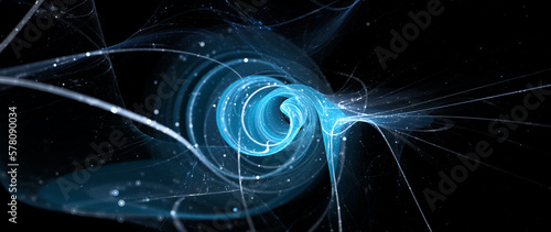 Blue glowing chaotic quantum communication in space