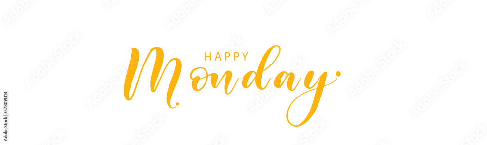 happy Monday letter calligraphy banner