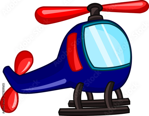 Helicopter cartoon isolated on white background.