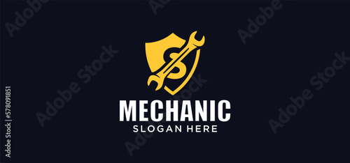 Car modification logo, mechanic logo, car repair logo, combination logo, car modification parts logo