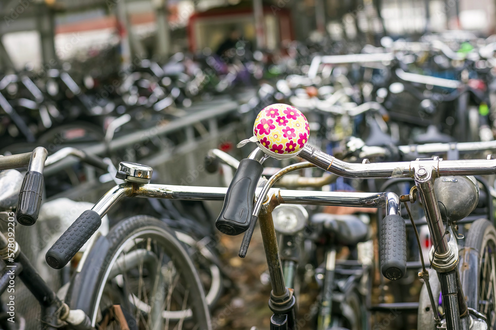 Parking lot for bicycles in Amsterdam, Netherlands