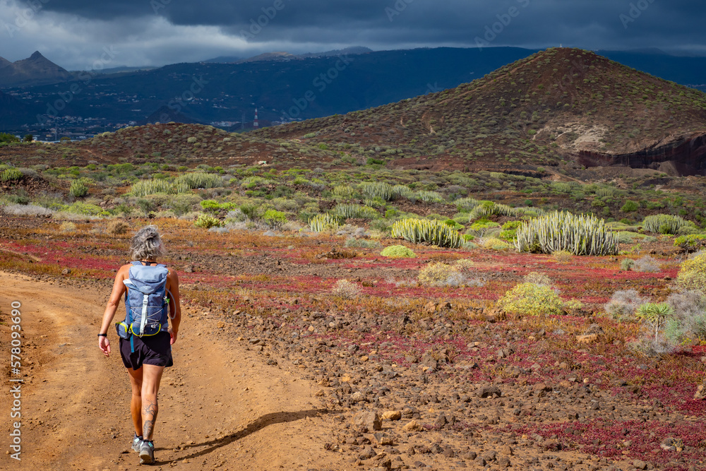 Hiking the beautiful desert canary islands during Springtime