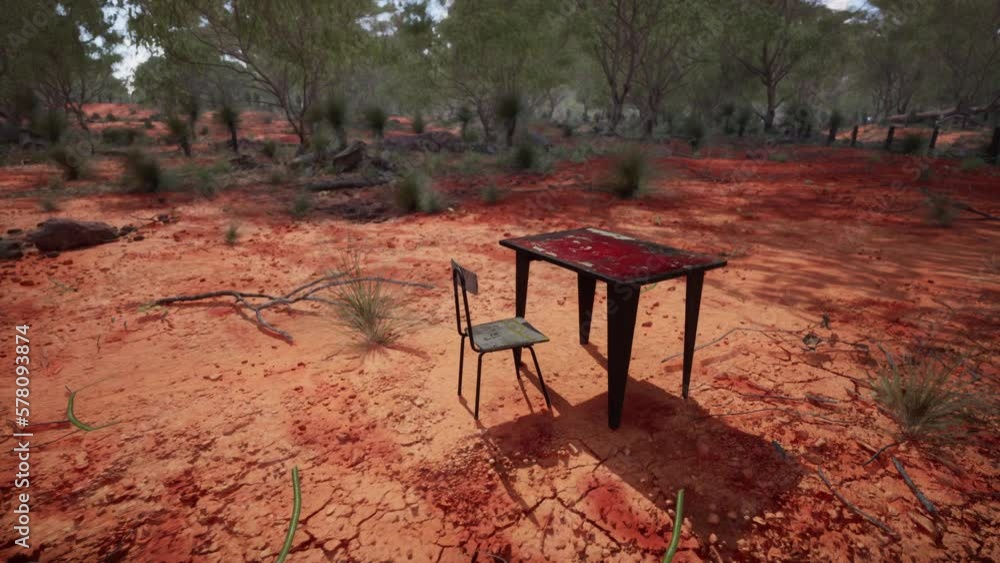 old ruster metal table in desert old ruster metal table in desert