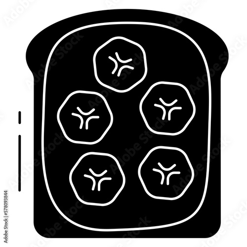 Banana peanut butter toast icon