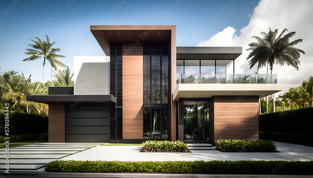 Ultramodern Architectdesigned luxury house, light brown wood and