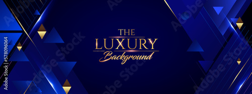 Blue Golden Royal Awards Graphics Background. Diamond Triangle Element. Elegant Shine Modern Template. Luxury Premium Corporate Brochure. Abstract Certificate Banner Dynamic Crystal Polygonal Design.