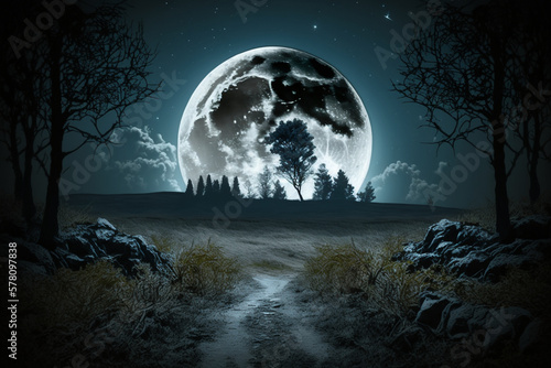 Halloween background with moon