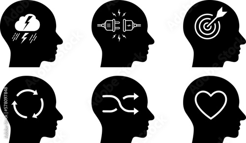 Soft power skills icons as a company management concept