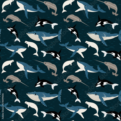seamless pattern with arctic animals
