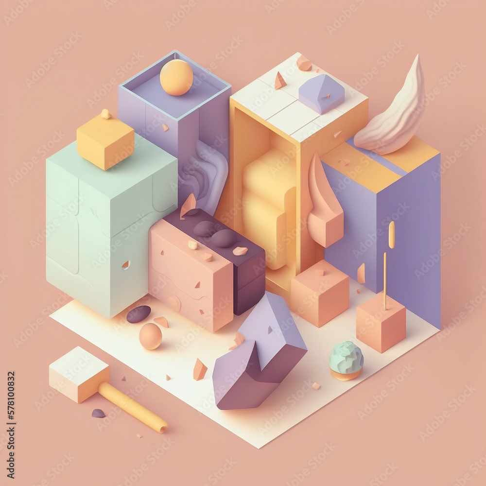 isometric view of an abstract buildings