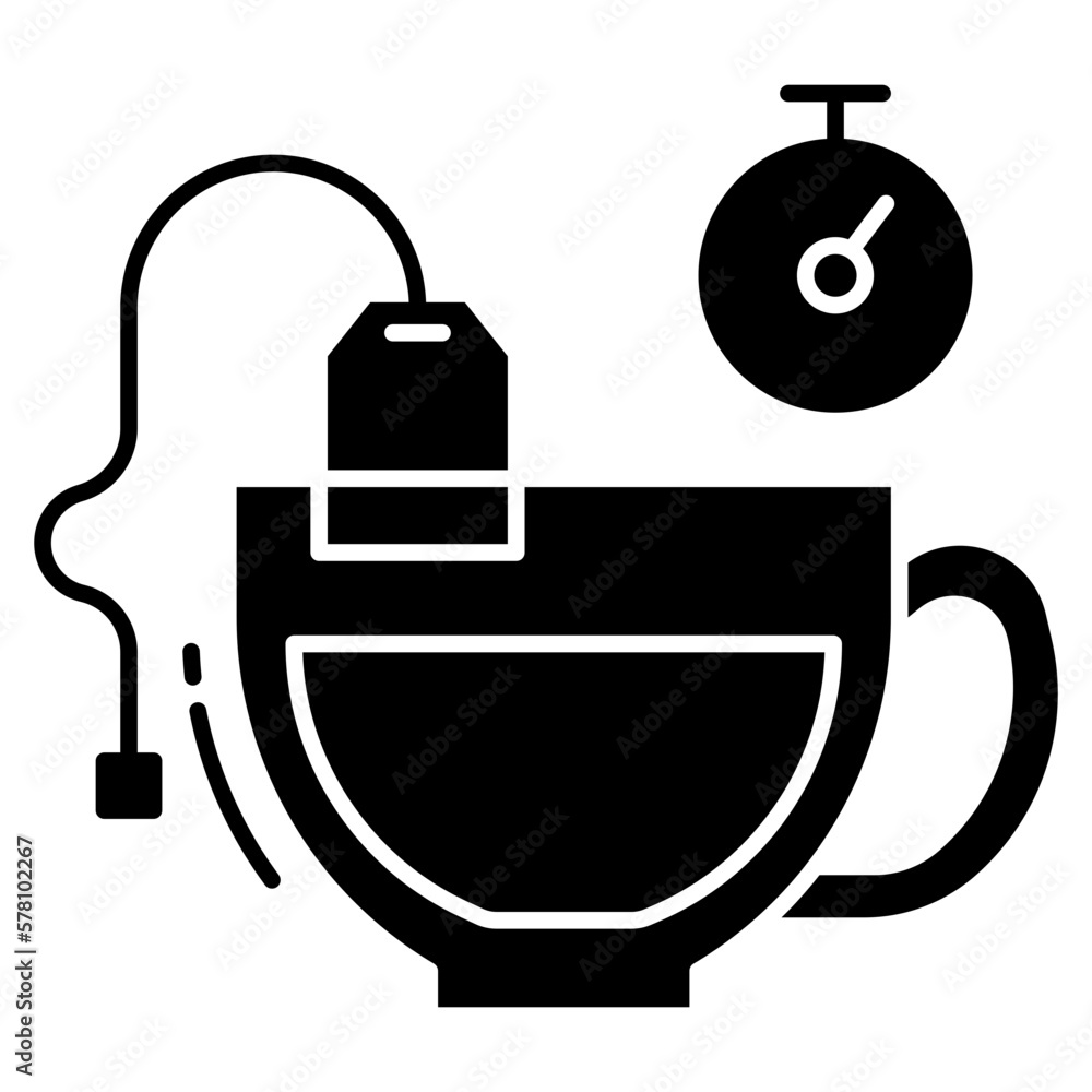 Obraz premium tea cup with bag icon