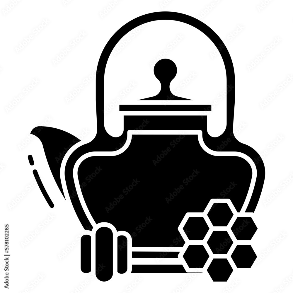 Obraz premium honey tea pot icon