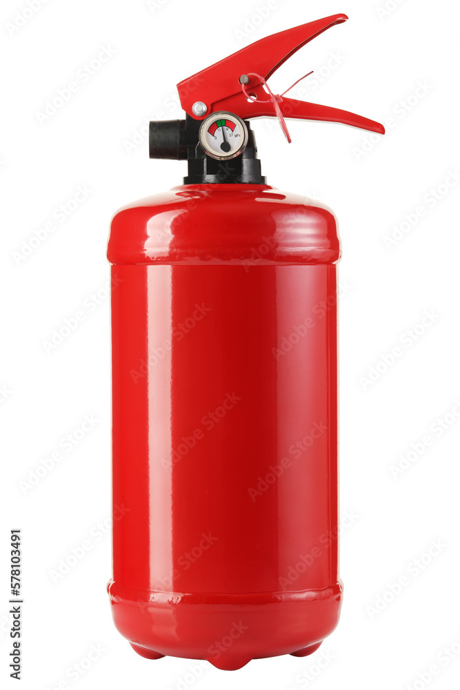 Red fire extinguisher, isolated Red fire extinguisher, isolated