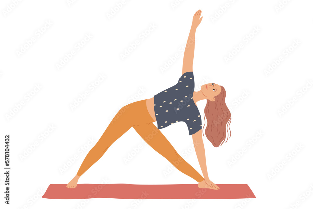 Triangle Pose Yoga Images – Browse 3 Stock Photos, Vectors, and Video
