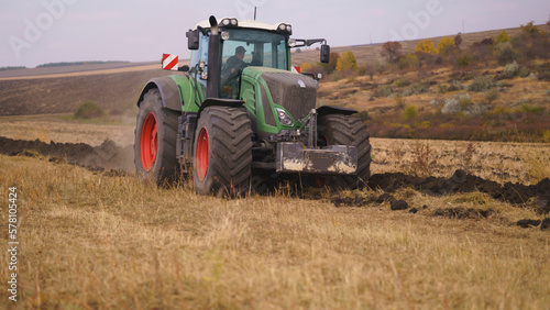 Tractor working in the field in Ukraine