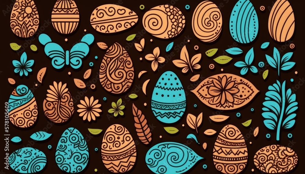 Chocolate Easter Egg Pattern. AI Generative Chocolate Easter Egg Pattern. AI Generative