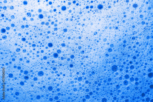 abstraction of blue soap foam drops