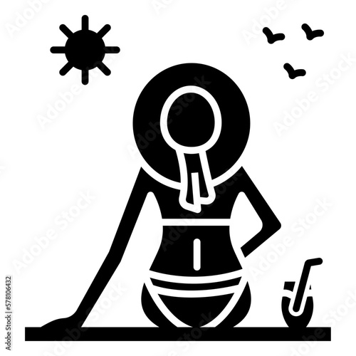 Lady sunbath  icon