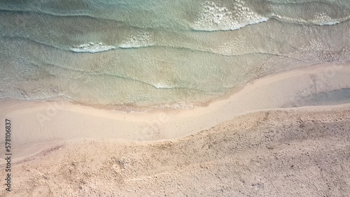 Konstfotografi aerial view natural paradise beach in the mediterranean, sa Coma Majorca, Balear