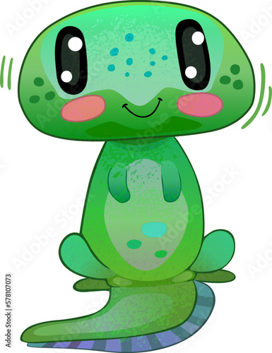 Cute Cartoon Lizard Vector Illustration  Animal Mascot Character
