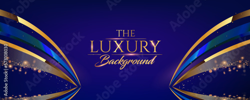 Blue  Golden Shimmer Awards Graphics Background. Celebration. Entertainment Light Hollywood Bollywood Template Nomination Luxury Premium Corporate Abstract Design Template Banner Trophy Certificate.