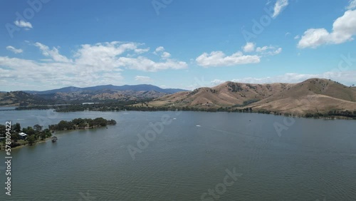 Spectacular aerial footage of Lake Eildon Bonnie Doon Victoria Australia photo