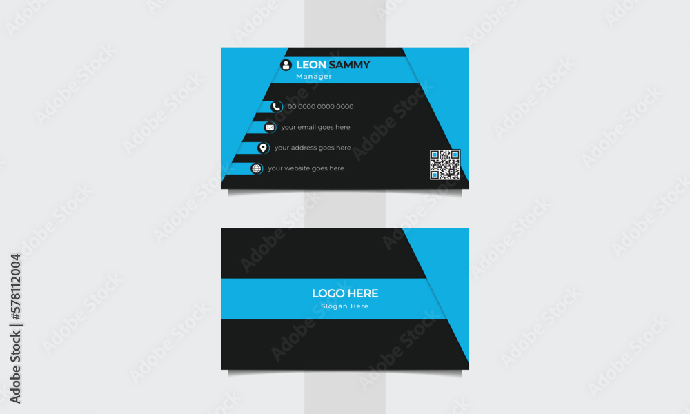 Creative and new blue color business card design. Vector design Creative and new blue color business card design. Vector design