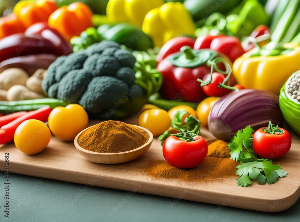 Group of different vegetables. Generative AI. Group of different vegetables. Generative AI.