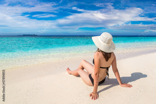 Woman at tropical beach