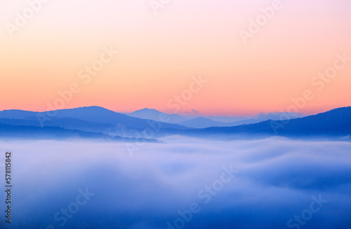 foggy morning in the Bieszczady Mountains