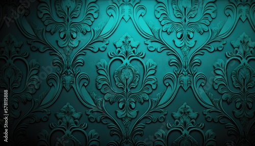 Seamless wallpaper subtle teal background created with generative AI technology