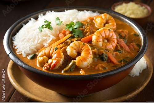 shrimp curry with rice 