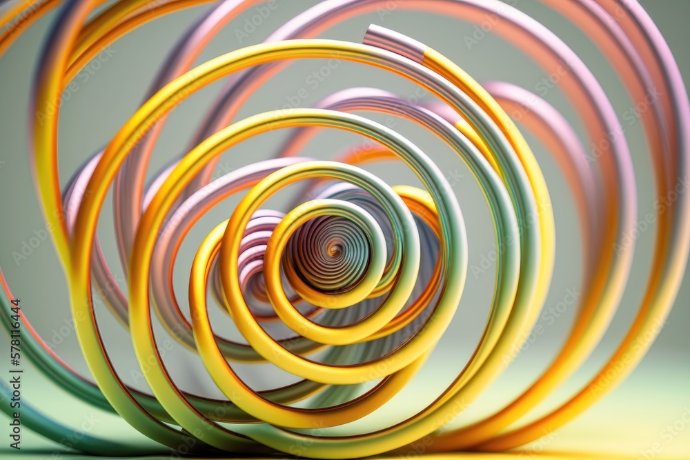 Colorful spiral pattern made of multiple wires, closeup background. AI Generation Colorful spiral pattern made of multiple wires, closeup background. AI Generation