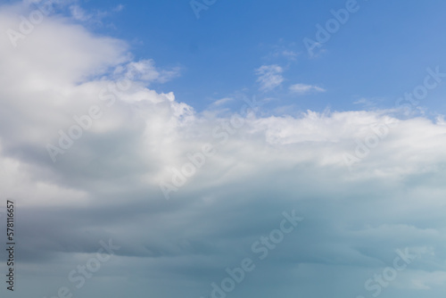 Fototapeta Naklejka Na Ścianę i Meble -  blue sky replacement white puffy clouds