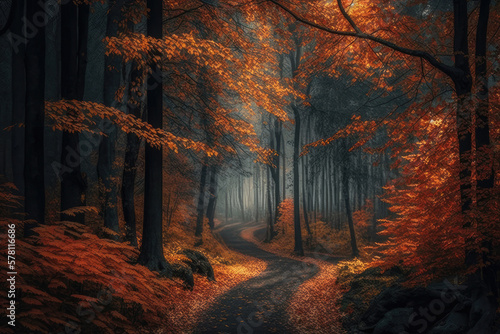 Autumn in the forest background