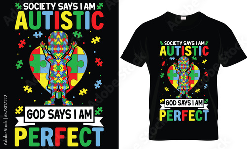 Typography calligraphy style Autism Awareness Day T-Shirt Design Template, Illustration, Vector graphics, svg, , Autism awareness puzzle print template, world autism day shirt, autism awareness puzzle