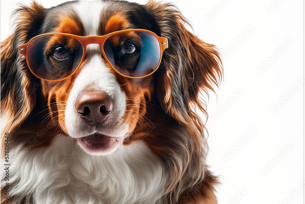 Puppy wearing sunglasses - Generative AI