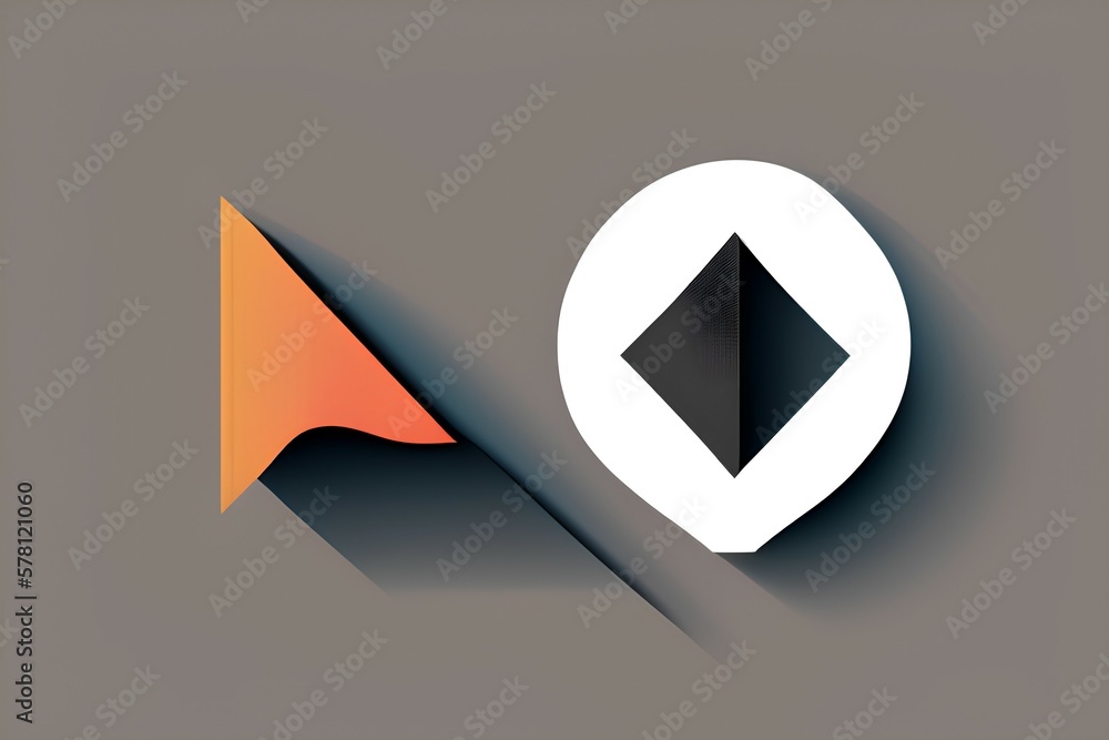 Flat modern design with shadow Icon arrow - generative ai Flat modern design with shadow Icon arrow - generative ai