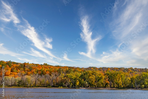 Beautiful fall colors along the Saint Croix River of Wisconsin and Minnesota