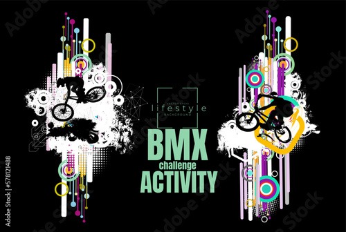 Active young person riding a bmx