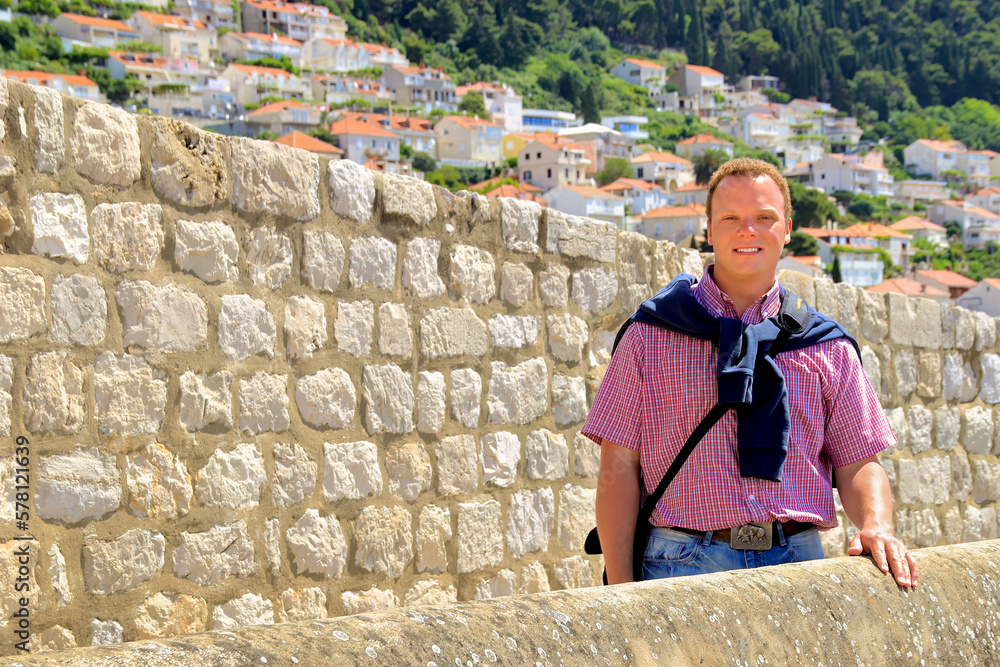 Traveler explores historic Dubrovnik Croatia