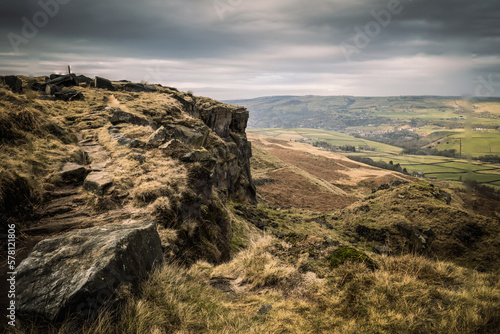 Hiking along the Pennine Way between Hebden Bridge and Todmorden in the Southern Pennines photo